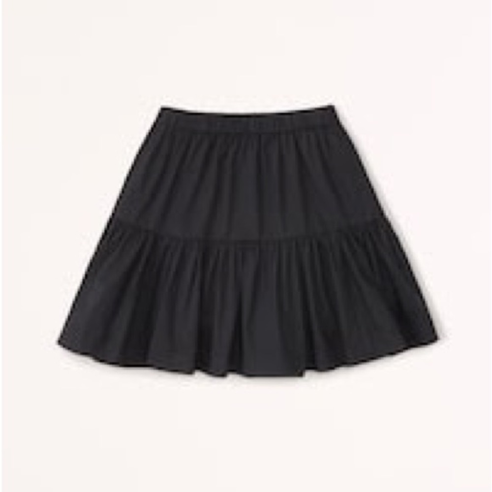 Abercrombie & Fitch Poplin Volume Mini Skirt Black XS